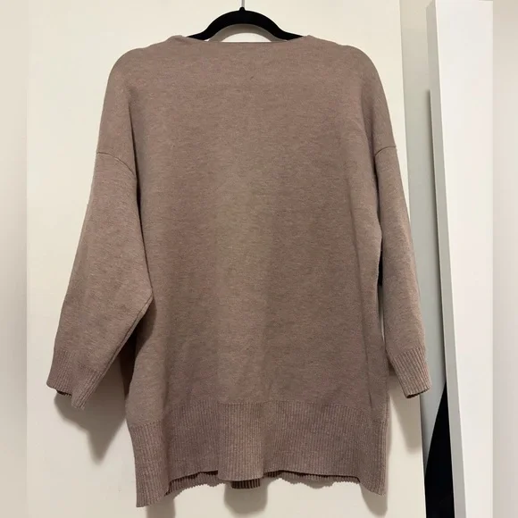 WILFRED FREE SOUVENIR SWEATER SIZE 1 SMALL BEIGE TAUPE V NECK SWEATER - Picture 8 of 8